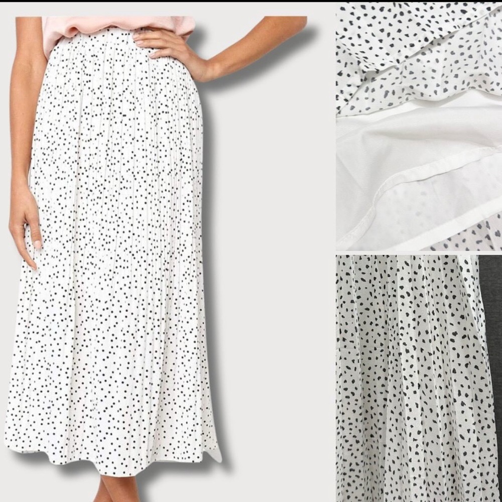 A New Day White Midi A-Line Skirt